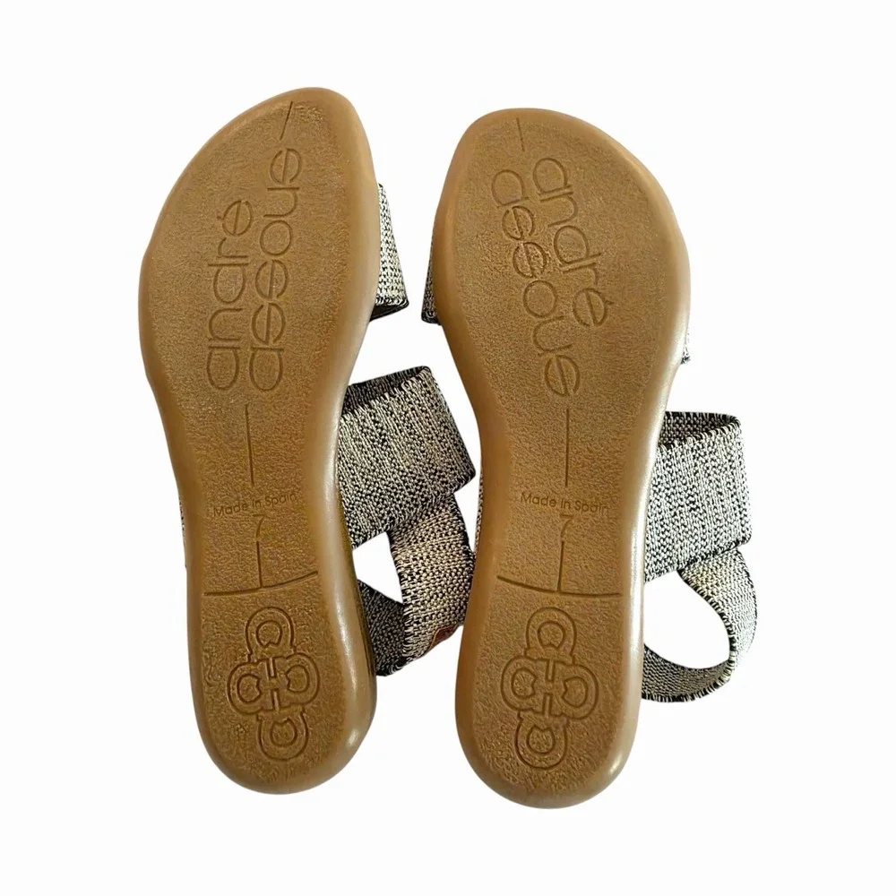 Andre Assous Featherweight Sandals Womens 7 Woven Strap Spain Comfort